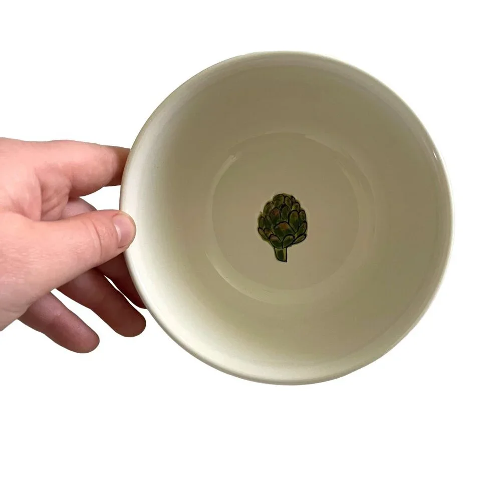 Set 4 Williams Sonoma Vegetable Nesting Mixing Bowls White Small Pepper Carrot +